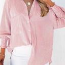 Red Stripe Small Casually Cute Stripe Smocked Shirt