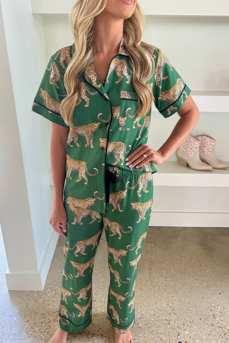 HIDDEN GEMS | Cheetah Shirt & Pants Pajama Set
