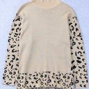  HIDDEN GEMS | Leopard Colorblock Mock Neck Sweater