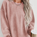   HIDDEN GEMS | Washed Ribbed Pullover Sweatshirt
