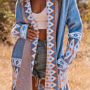  HIDDEN GEMS | Aztec Geometric Open Front Cardigan