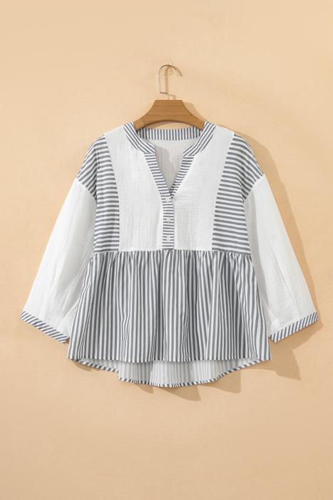 Sail Away Stripe Gauze Blouse