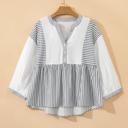  Sail Away Stripe Gauze Blouse