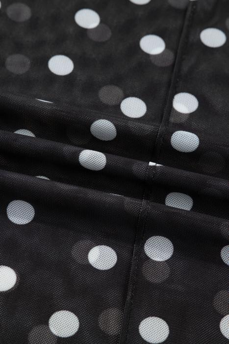 Pennelope Polkadot Mesh Top