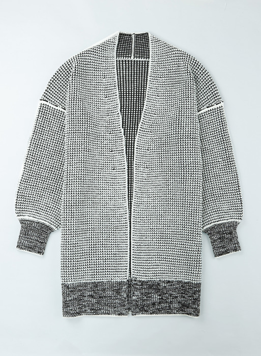 HIDDEN GEMS | Plaid Open Front Long Cardigan