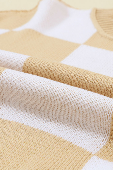 HIDDEN GEMS | Checker Bishop Sleeve Sweater