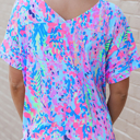  HIDDEN GEMS | Floral Short Sleeve V-Neck Tee