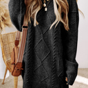 Black Small HIDDEN GEMS | Cozy Cable Knit Sweater Dress