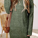 Mist Green Small HIDDEN GEMS | Cozy Cable Knit Sweater Dress