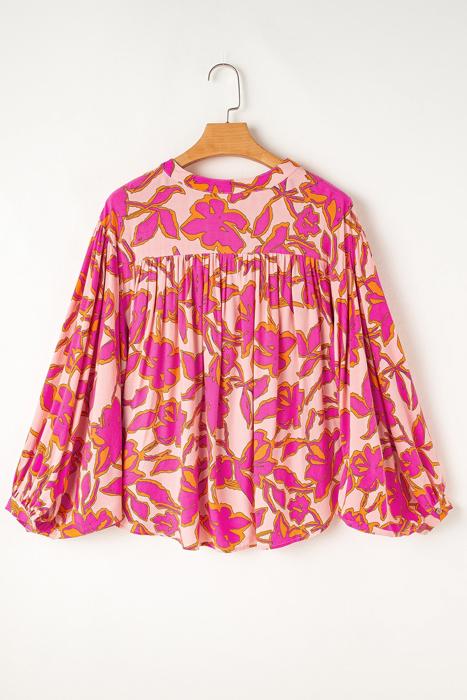 HIDDEN GEMS | Floral Batwing Sleeve Buttoned Shirt