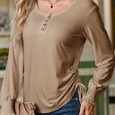  HIDDEN GEMS | Solid Drawstring Side Henley Top