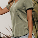  HIDDEN GEMS | Corded Short Sleeve V-Neck Top