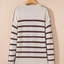  HIDDEN GEMS | Stripe Ribbed Henley Slouchy Sweater