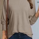  HIDDEN GEMS | Solid Shirred Cuffs Long Sleeve T-Shirt