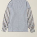  HIDDEN GEMS | Stripe Colorblock Bishop Sleeve Top
