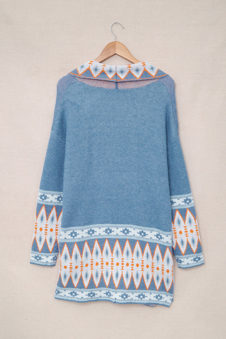 HIDDEN GEMS | Aztec Geometric Open Front Cardigan
