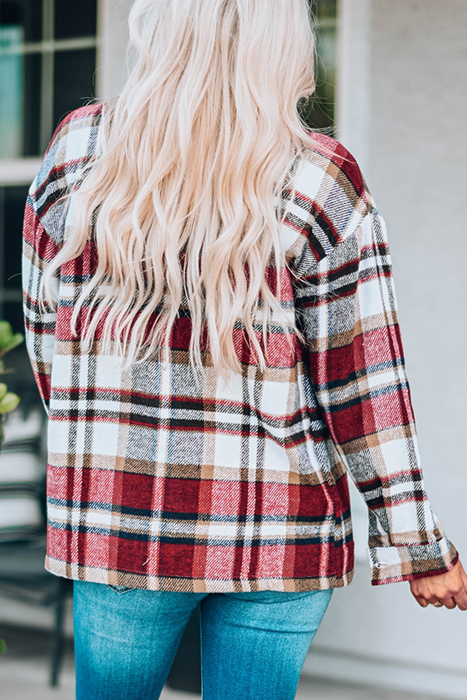 HIDDEN GEMS | Plaid Chest Pocket Buttoned Shacket