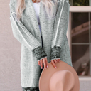  HIDDEN GEMS | Plaid Open Front Long Cardigan