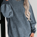   HIDDEN GEMS | Washed Ribbed Pullover Sweatshirt