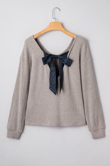 HIDDEN GEMS | Bow Tie Back Long Sleeve Top