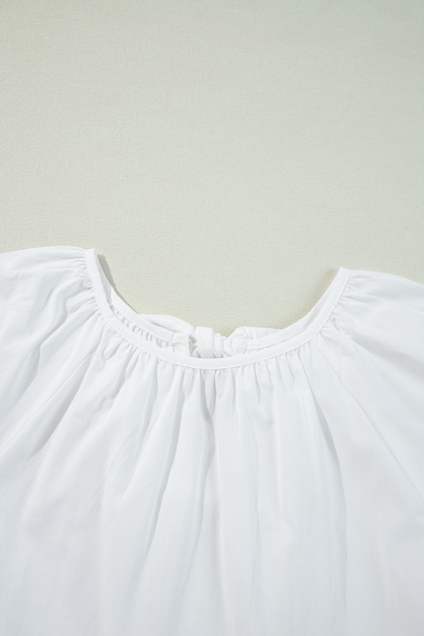 HIDDEN GEMS | Bow Cutout Back 3/4 Sleeve Blouse