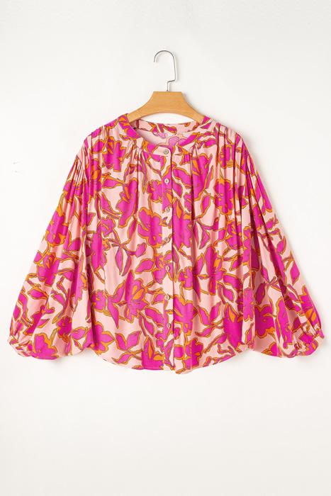 HIDDEN GEMS | Floral Batwing Sleeve Buttoned Shirt