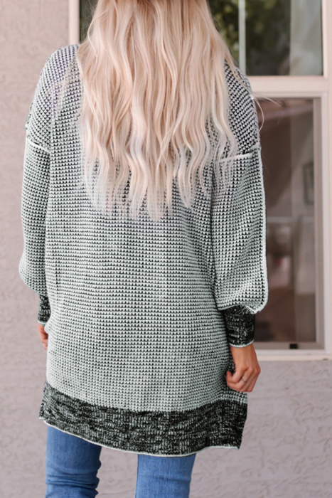 HIDDEN GEMS | Plaid Open Front Long Cardigan