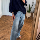 HIDDEN GEMS | Hollowed Knit 3/4 Sleeve Sweater