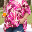  HIDDEN GEMS | Plus Size Floral 3/4 Sleeve Blouse
