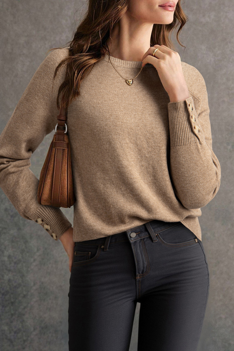 HIDDEN GEMS | Buttoned Long Sleeve Sweater
