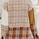  HIDDEN GEMS | Plaid Colorblock Patchwork Shirt Jacket