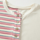  HIDDEN GEMS | Stripe Patchwork Henley Top