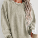   HIDDEN GEMS | Washed Ribbed Pullover Sweatshirt
