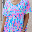  HIDDEN GEMS | Floral Short Sleeve V-Neck Tee