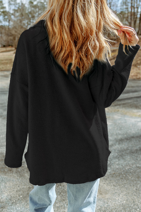 HIDDEN GEMS | Textured Contrast Flap Pocket Shacket
