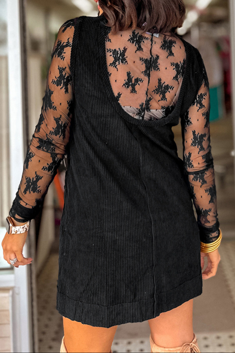 HIDDEN GEMS | Solid Corduroy Sleeveless Mini Dress