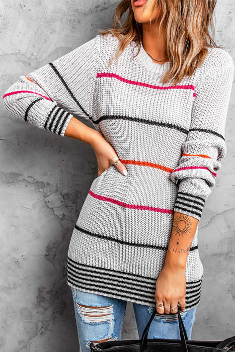 HIDDEN GEMS | Stripe Ribbed Knit Sweater