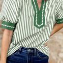  Penelope Stripe Puff Sleeve Top