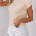  HIDDEN GEMS | Ribbed Knit Short Sleeve Sweater