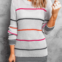 HIDDEN GEMS | Stripe Ribbed Knit Sweater