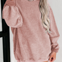   HIDDEN GEMS | Washed Ribbed Pullover Sweatshirt
