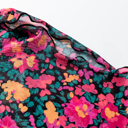  Marvel in Floral Mock Neck Mesh Top