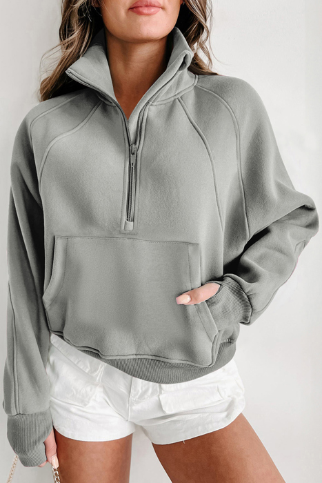 HIDDEN GEMS | Fleece Lined Zip-Up Sweatshirt