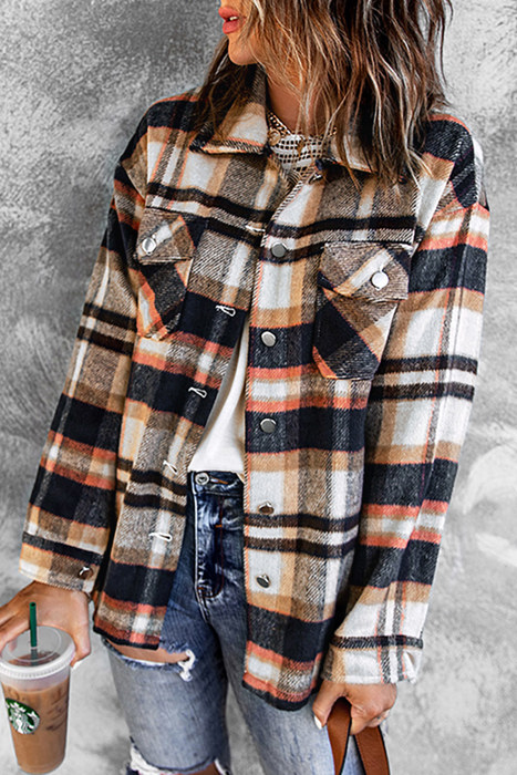 HIDDEN GEMS | Plaid Chest Pocket Buttoned Shacket