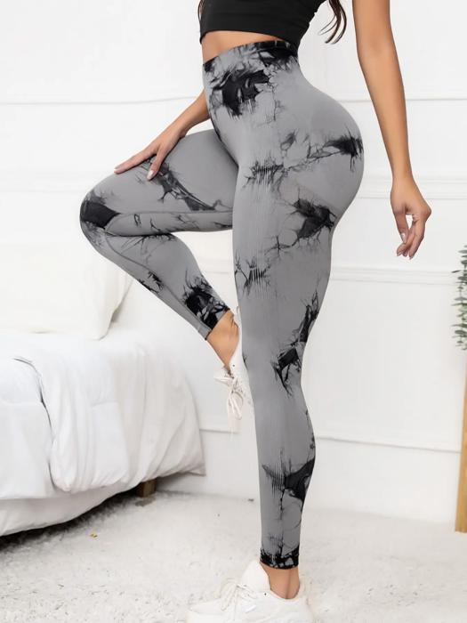 Tie Dye Seamless High Waisted Workout Leggings Sports Pants