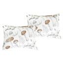  6 Piece Brown Mushroom Print Comforter Set Queen King Size