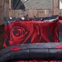  3D Print Red Rose Love All Season Queen Comforter Set