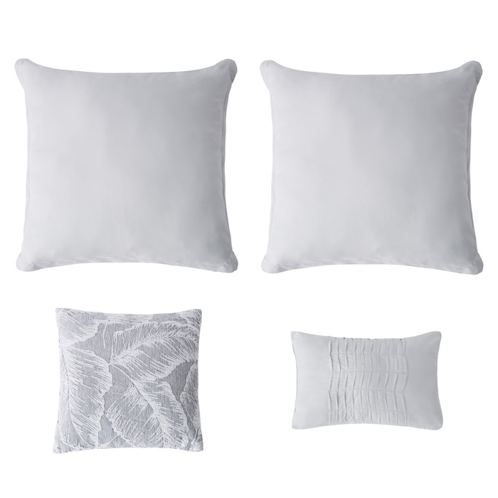 7 Piece Gray Chenille Jacquard Comforter Set