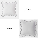 Throw Pillow Covers with Scalloped Border, Set of 2, 18"x18"