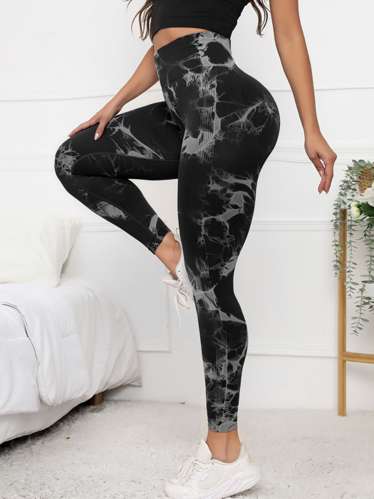 Tie Dye Seamless High Waisted Workout Leggings Sports Pants